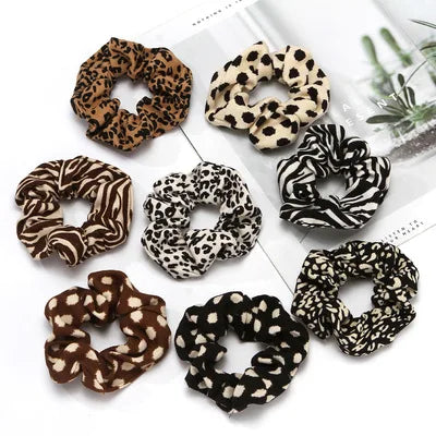 French Retro Headrope 2021 Ins Hot Sale Leopard Print Scrunchies Wholesale Custom Autumn/winter Plush Hair Accessary