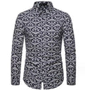 New Fashion Men 3D Print Long Sleeve Button Shirt Lapel Collar Gentleman Mens Dress Shirts Casual Fit Designer for Men Shirt