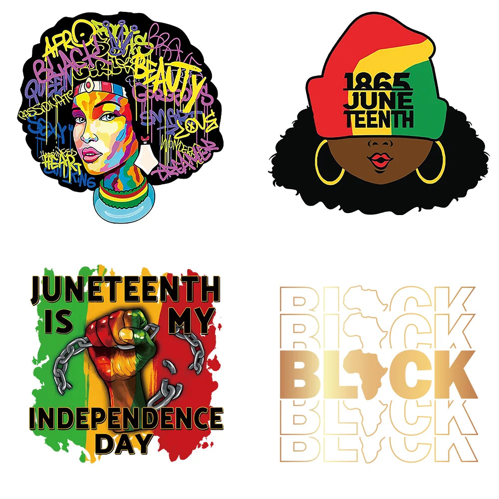 Stickers Juneteenth the Real Independence Transfer Sticker Wholesale Heat Transfer Printed Juneteenth Vinyl Garment Washable 00