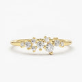 Jewellery Silver 925 Dainty Cubic Zirconia Gold Plated Cluster Stack Ring for Women