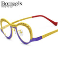 Borregls Colorful Titanium Glasses Frame Women 2025 New Designer Small Oval Eyeglasses Men High Quality Optical Eyewear 185826