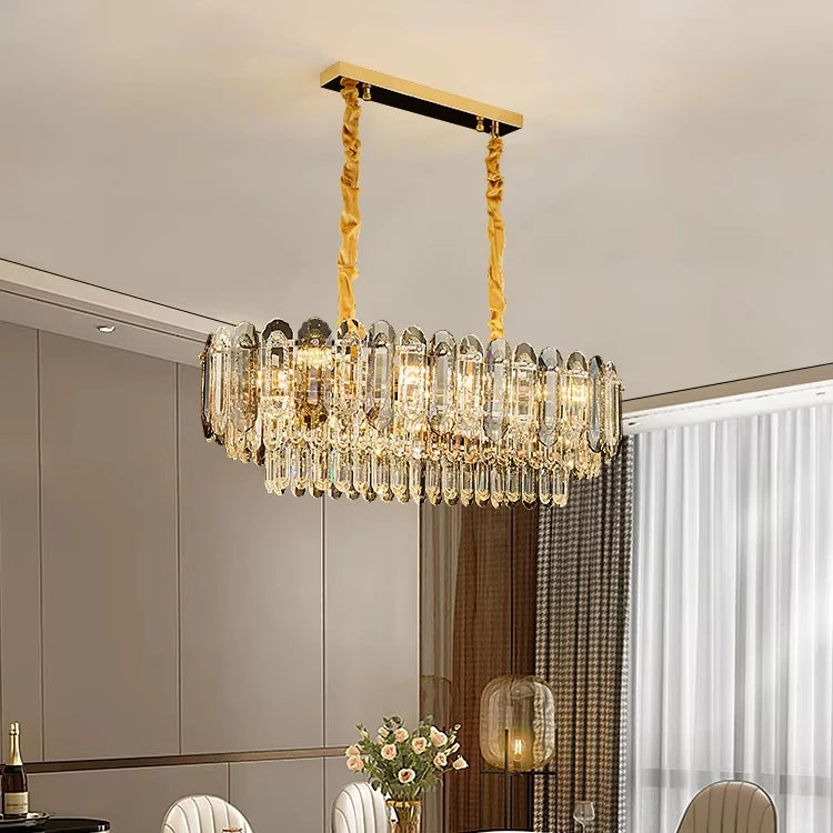 Langju Luxury Crystal Living Room Chandelier High-end Atmosphere Living Room Main Light Modern Simple Dinning Room Pendant Light