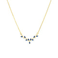 Rainbowking Dainty S925 Sterling Silver Lucky Elk Charms Ins Jewelry 18k Gold Plated Sapphire Leaves Pendant Chokers Necklace