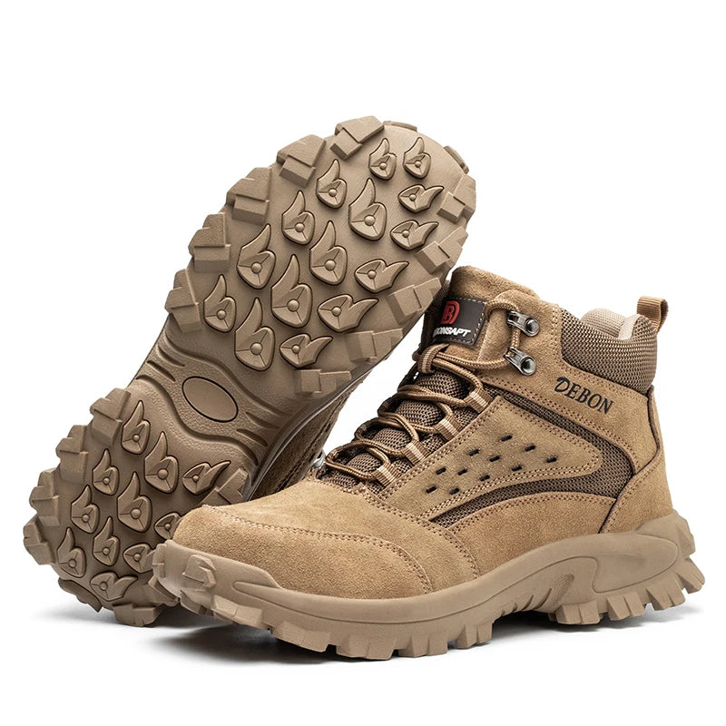 Hot Sale Color Brown Welding Boots Anti-slip Anti-puncture Rubber Safety Shoes