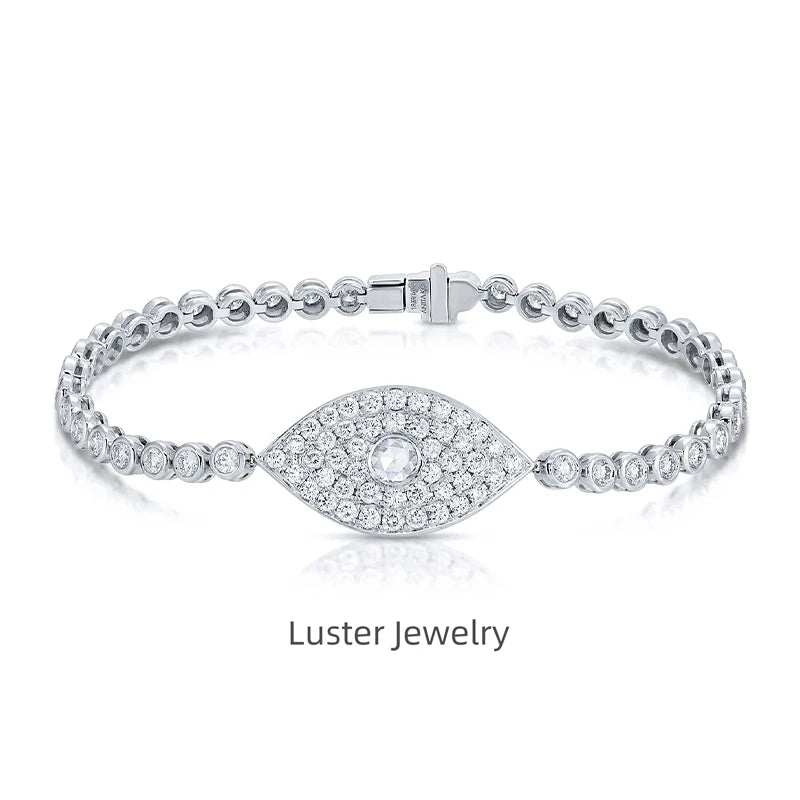 Luster Jewellery Sapphire Ruby  Bracelet 925 Sterling Silver Moissanite Tennis Bracelet