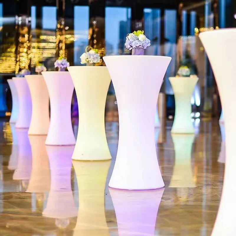 Hot Sale Wholesale Modern Round Outdoor LED Bar Table with Color-changing Lights-Eco-Friendly Great for Hotel & Birthday Parties