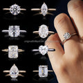 Starsgem Custom Fine Jewelry 1.0CT Gemstone Solitaire Engagement 14K Solid Gold Moissanite Ring