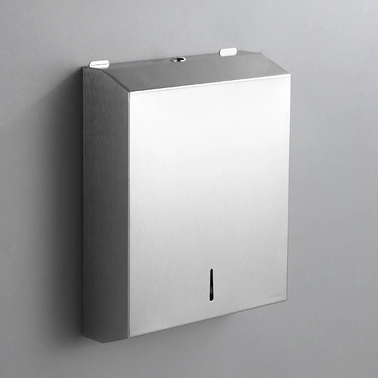 Modern Silver Stainless Steel 304 Wall-Mounted Waterproof Manual Bathroom Tissue Dispenser Toilet Paper Towel Holder for Hotels