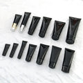 Empty 10g 100g 200g Black PE Soft Cosmetic Containers refillable travel bottle good price for blush use