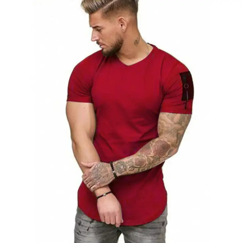Running T Shirt Men Cotton Sport Gym Shirt Men Fitness Top Workout Clothing Sportswear Jogging Training Sports Tshirt