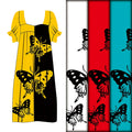 Henry New Design Red & Black Patchwork Big Butterfly Print Polyester Breathable Fabric for Clothing