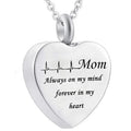 Wholesale Custom Exquisite Jewelry 925 Sterling Silver Cardiogram Urn Heart Letter Pendant Cremation Necklace Kolye