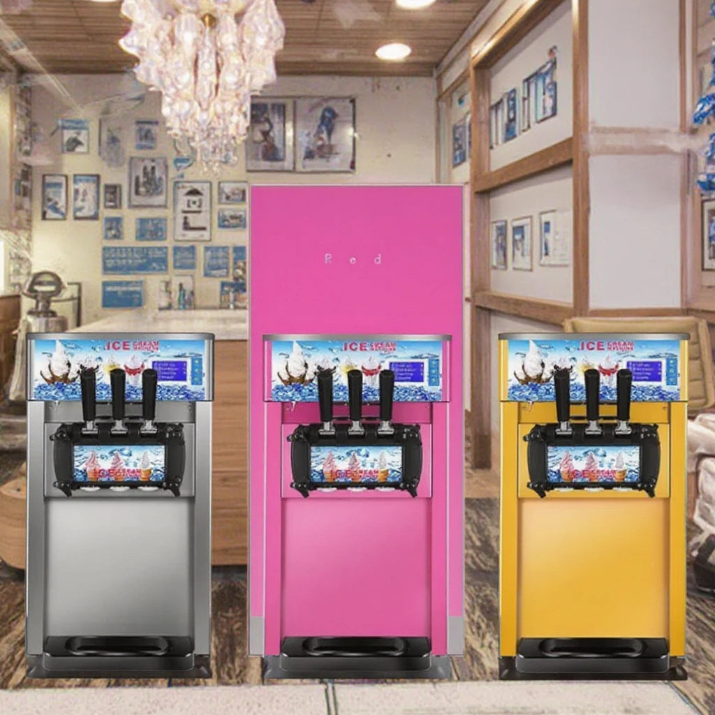 EU Ready Stock Desktop High Quality 18L Soft Serve Ice Cream Machine Ice Cream Maker with 2+1 Flavors