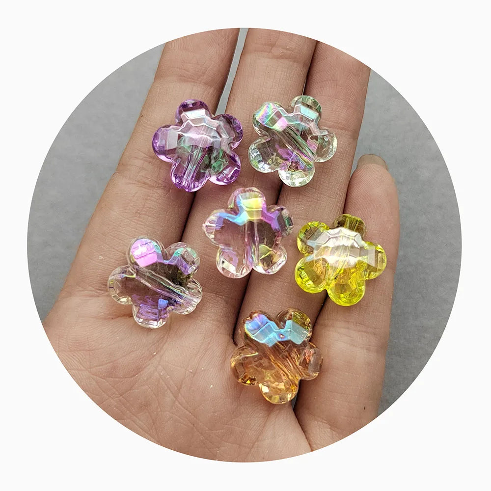 UV Effect Clear Acrylic Flower Beads DIY Pen Beads