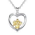 925 Sterling Silver Necklace Heart-Shaped Pendant With Diamond Pearl Zircon Chic Mama Daughter Love Mother Jewelry for Weddings