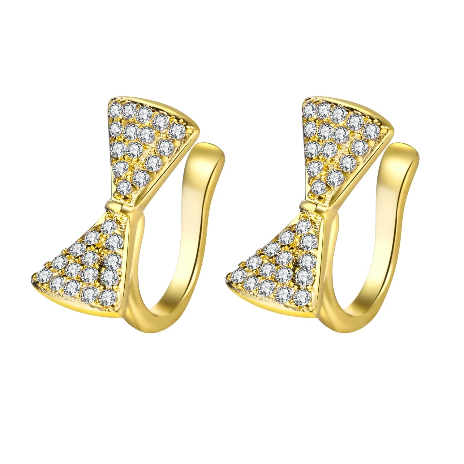 Beinis Jewelry Fashion Bowknot Women's Earrings 18K Gold Plated Jewelry Zircon Cubic Zirconia Earclip Bridal Earrings