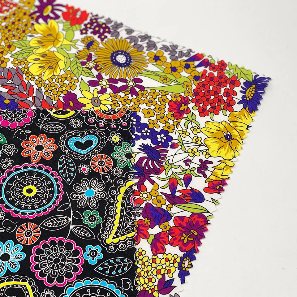 High End Real Digital Custom Little Caju Flowers Designs Digitally Printed Cotton Fabric