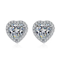 D Color VVS1 2Carat Heart Cut Moissanite Earrings for Women 925 Sterling Silver Stylish Jewelry for Lady Daily Wearable