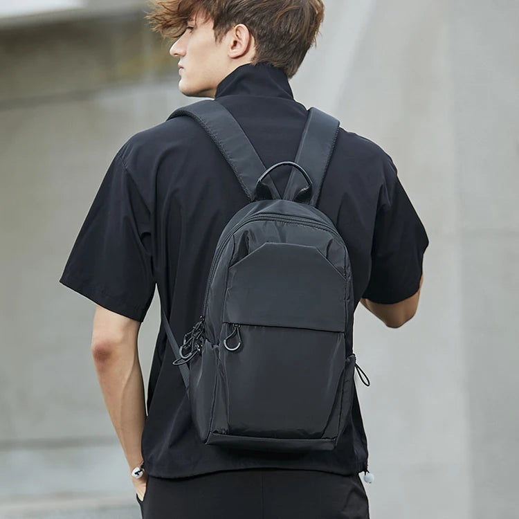 Japanese Waterproof Dry Bag Laptop Backpack with Geometric Pattern Durable Work Man Shoulder Bag PROMOTIONAL Gift Zipper Closure