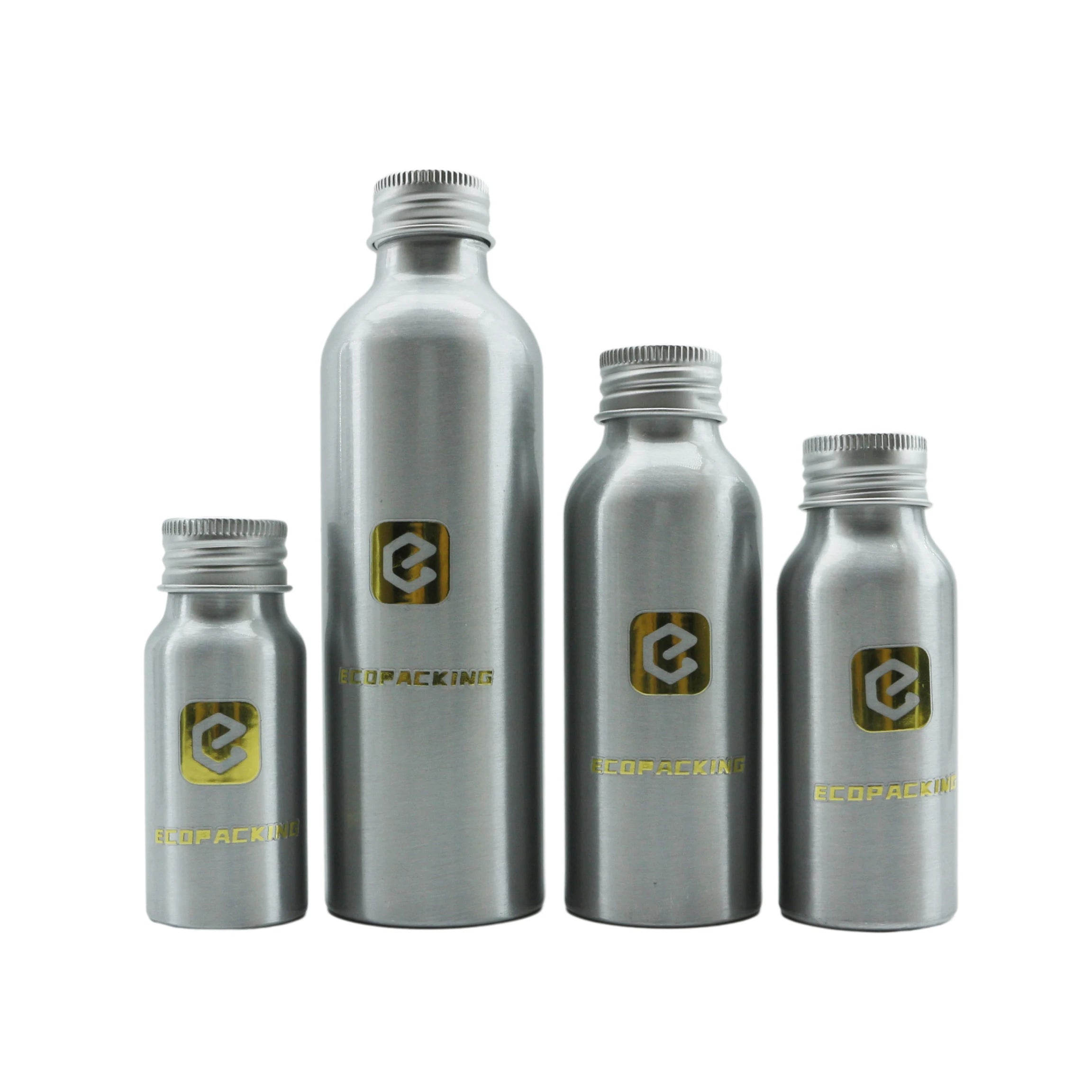 Empty Food Grade Cosmetic Essential Oil Aluminum Bottle With Screw  Lid