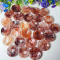 Wholesale Crystal Healing Stones Round Bowl Natural Hand Carved Red Fire Quartz Crystal Bowls for Decoration