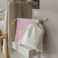 Plain Cotton Waffle Hot Selling Face Cream Bag Fashion Waffle Drawstring Bag Travel Makeup Pouch