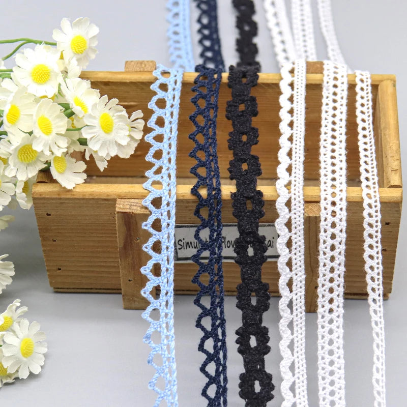 Hot Selling Crochet Lace Trim 100% Cotton Edge Geometry Eyelet Lace Trim for Garment