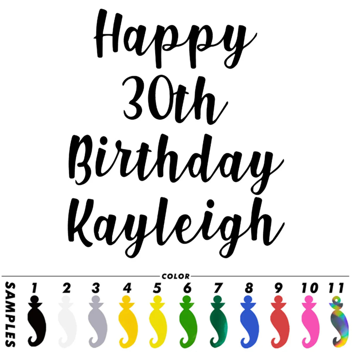 Happy 30th Birthday Kayleigh Car Laser Sticker Vinyl Decal Car Truck Bumper Window Laptop Sticker Decor