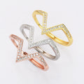 18k Gold Plated 925 Sterling Silver CZ Heart Beat Shape Stacking Rings Set Women Jewelry Promise Rings for Girls
