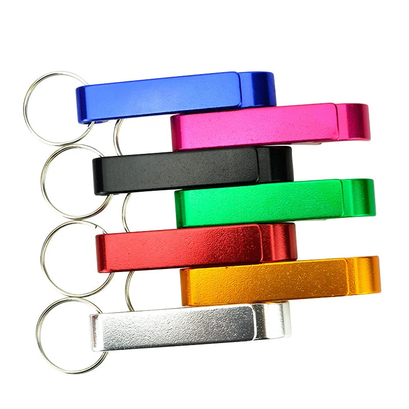 Wholesale Aluminum Alloy Metal Bottle Opener China Factory Canned Food Medicine Oral Liquids Lids Opener Keychains Carabiners