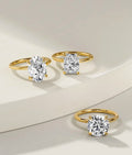 Wholesale 1 CT Round Oval Cut Lab Grown Diamond Engagement Ring 18k Solid Gold 4-Prong Solitaire Diamond Ring