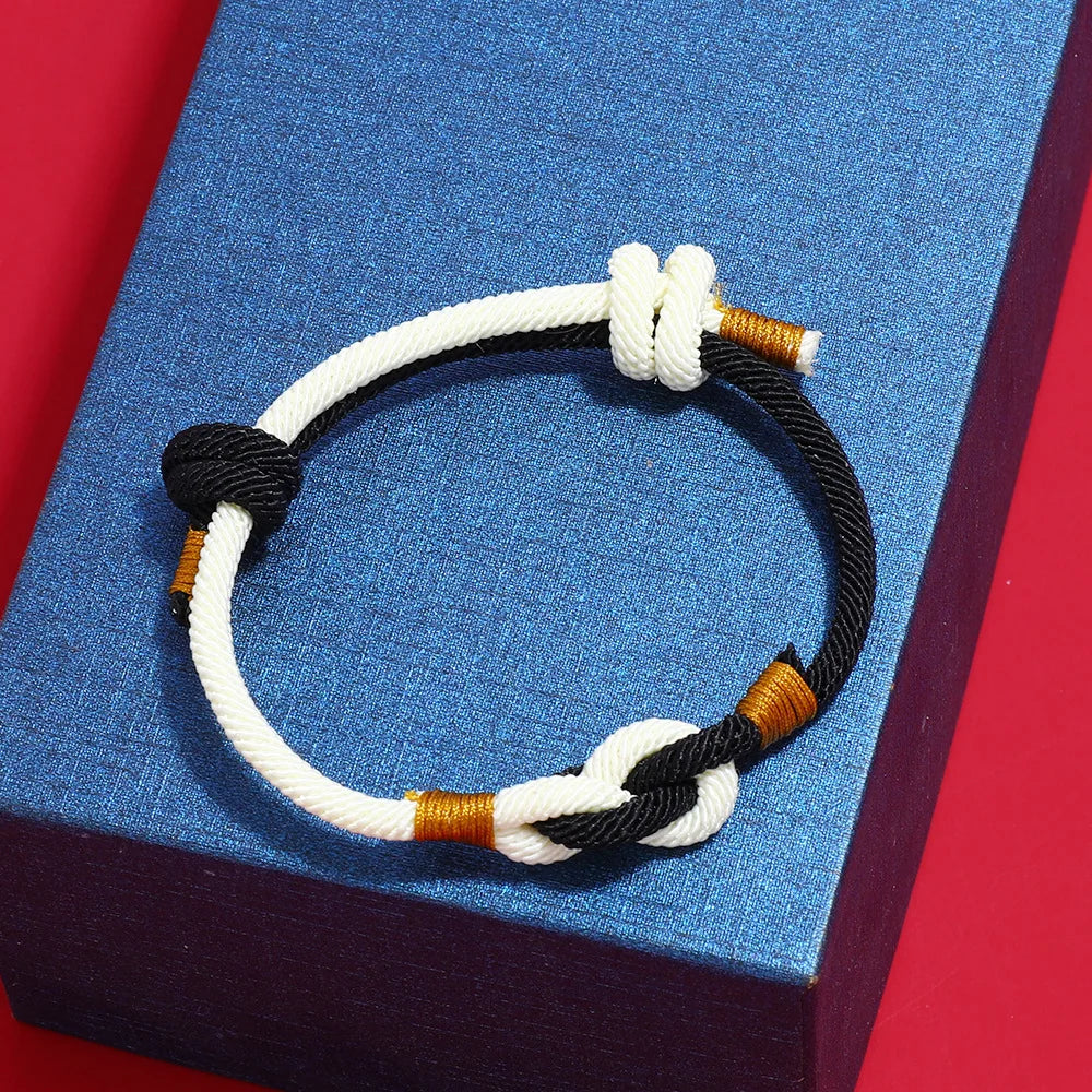 Valentine's Day Gift Handmade Braided Adjustable Thread Knot Couple Milan Rope Cord Bracelet for Lovers