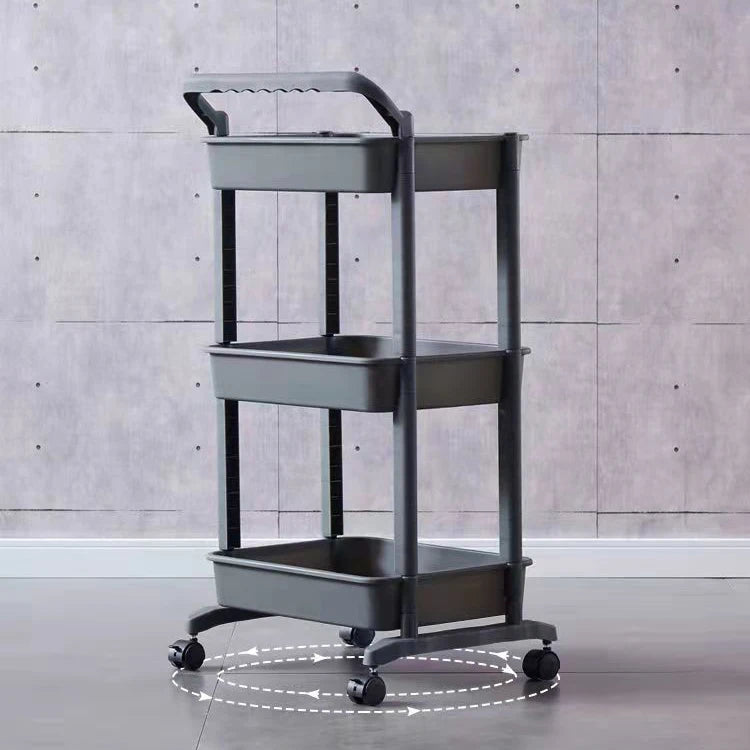 Wholesale 3 Layers Plastic Cart Stable Sturdy Multipurpose Waterproof Quick-drying Movable Storage Bix Cart for Bathroom