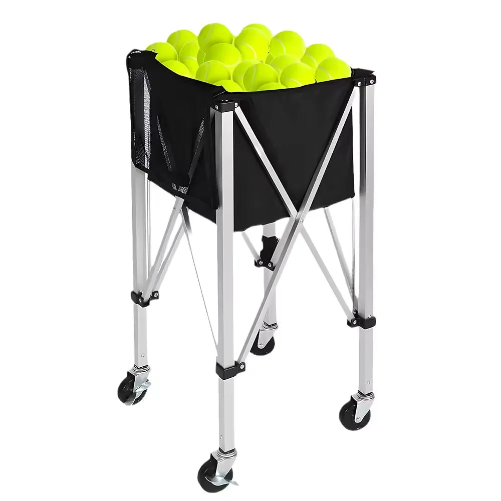 Sharewell OEM Lightweight Tennis Ball Pickleball Ball Hopper Basket Sport Aluminum Foldable Tennis Ball Cart MegaBDM