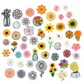 Hot Sale Cute White Orange Color Iron on Embroidery Daisy Flower Sunflower Patch for Hat Bag Clothes