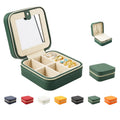 Customize Luxury Travel Light Green Mini Small Jewellery Ring Leather Pu Zipper Storage Organizer Gift Packaging Boxes Case