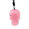 HZ Rose Quartz Skulls Pendant Punk Choker Retro Jewelry Tribal Style Yak Bone Necklace Amulet Gift Healing Crystals Jewelry