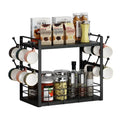 Kitchen Countertop Multi Functional Organizer Spice Storage Rack Coffee Corner Bar 2 Tier Large Storage Racks for Household