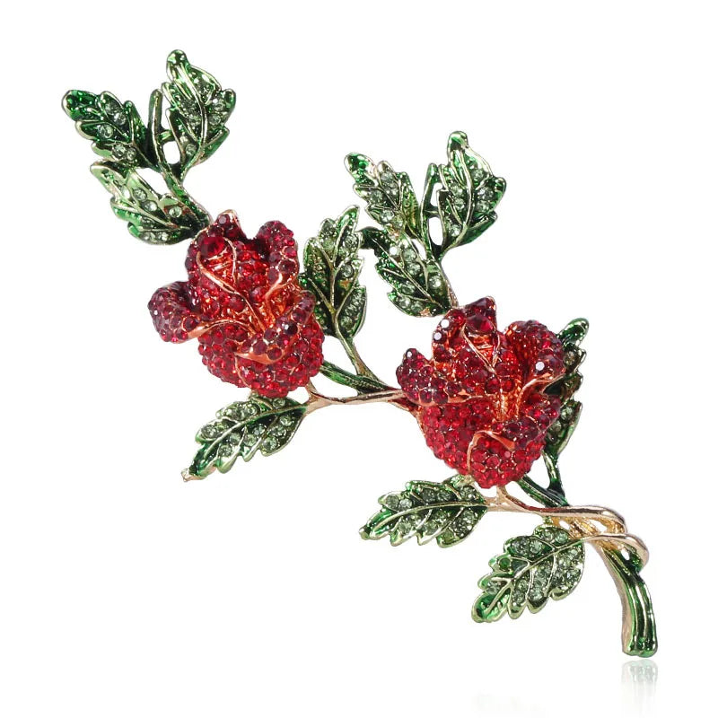 M1500 New Design Customized Fashion Rhinestones Flower Brooches Women Rose Flower Brooch Pin Wholesale
