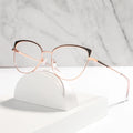 High End Ladies Cat Eye Metal Glasses Frames Thin Eyewear Hand Made Eyeglasses Frames Full Rim Eyewear for Women Ladies