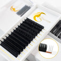Dark Fluffy 0.15 0.20mm C D J Curl Split Tip Matte Ellipse Flat Lashes Extensions 12 16 20 Rows Ellipse Flat Lashes