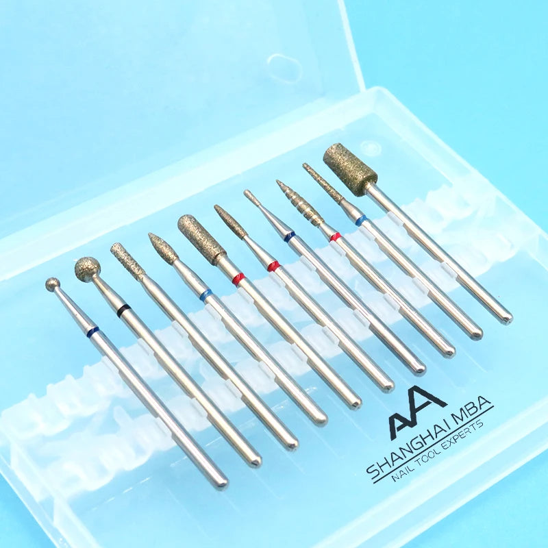Diamond Drill Bits 10pcs 3/32 Inch Efile Nail Bit Manicure Pedicure Nail Drill Bits