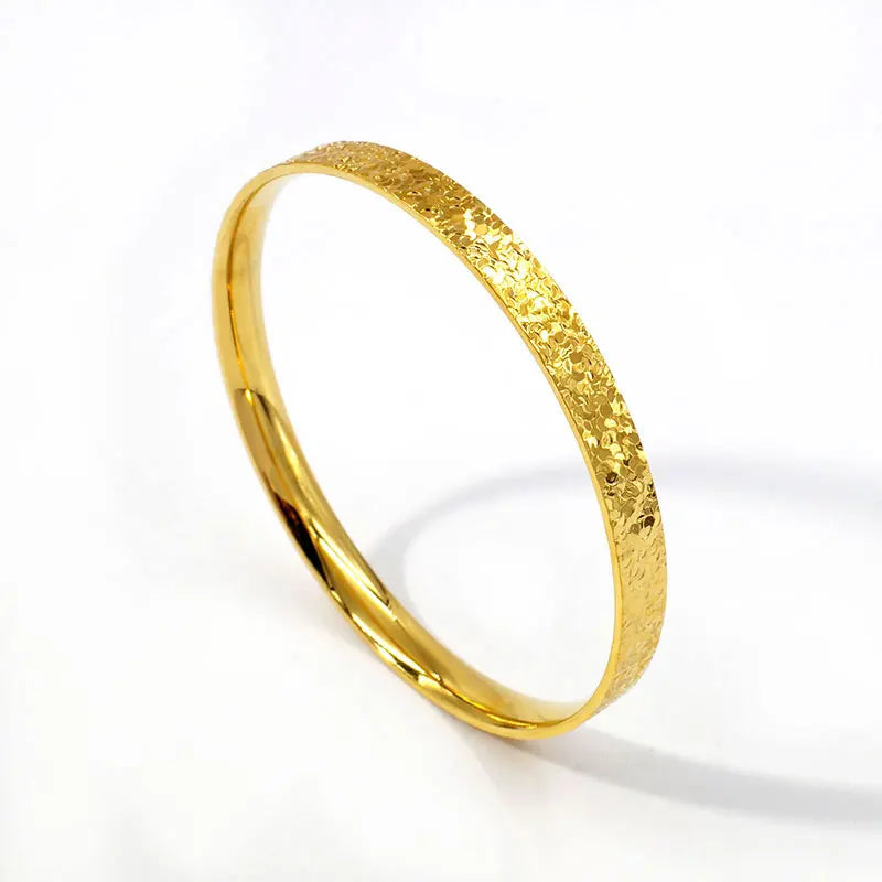 Wholesale 18K Gold Plated Stainless Steel Fashion Bracelet Jewelry Minimalist Waterproof Wedding Bangle for Brides Femme