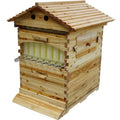 Hot Selling Unassembled Chinese Fir Wood Automatic Honey Flowing Hive with 7 Plastic Frames Apiculture Beekeeping Equipment