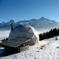 Low Cost Luxury Glamping Pods Transparent Geodesic Igloo Dome Tent With Bathroom
