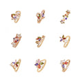 Fashion Brass Copper Rings Wedding Diamond Zircon Rings Jewelry Women 18k Gold Plated Engagement Rings for Women