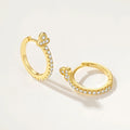 Nagosa Fashion Women Jewelry 925 Sterling Silver Gold Vermeil Cubic Zirconia Trio Hoop Earrings