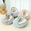 Warm Shell Semi-enclosed Cat Litter Pet Cat Bed Semi-enclosed Kennel Dog Bed Closed Cat Sleep Nest Drop Shipping Winter Carton