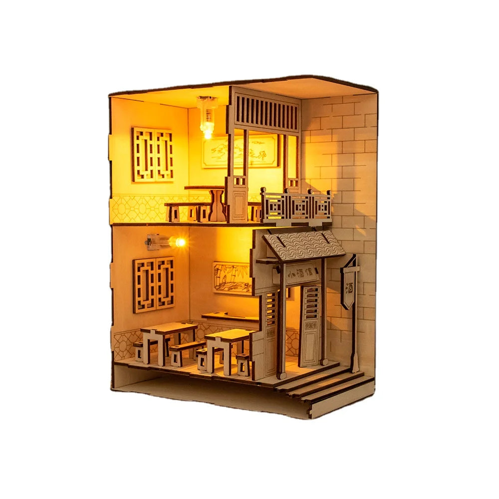 Custom Book Shelf Decor Crafts  Laser Cut Wooden 3D Book Nook for  Gifts