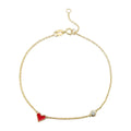 Wholesale Custom 9K Solid Gold Chain Heart Shape Pendant Anklet Bracelet Fine Jewelry for Women